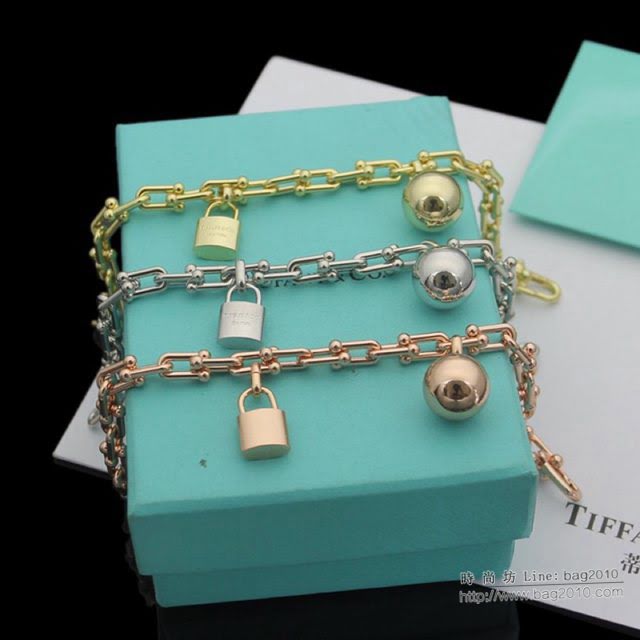 Tiffany飾品 蒂芙尼女士專櫃爆款關節U型鏈環手鏈 Tiffany鎖愛心吊墜手鏈  zgt1729